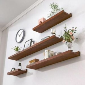 Rafu Floating Shelf 12 cm - 30/60 Walnut Wood (2pc Set)