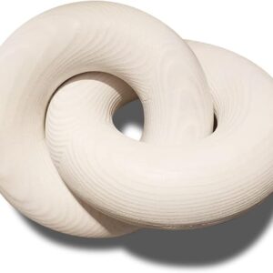 2 Ring Wood Knot Décor, Coffee Table Décor, White Boho Décor